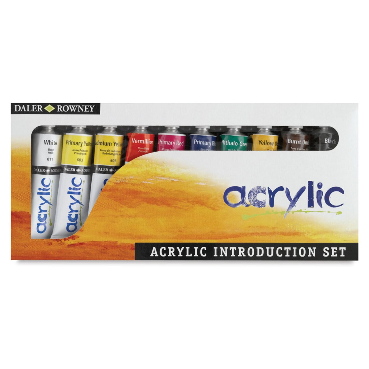 Daler-Rowney Graduate Acrylics - Introductory Set, Set of 10 colors, 38 ml tubes